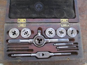 Tap and Die set with wood case...