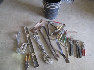 Pry bars, tin snips, slap hammers, ...