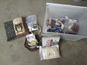 Covered Tote of sewing and quilting...