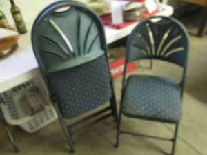 (3) Padded seat metal frame folding...