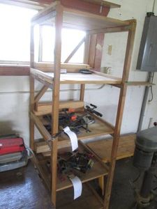 Wood 5-tier 6ft storage shelf...