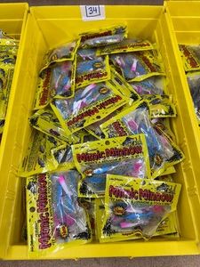 50 pkgs MIMIC MINNOW TAILS - pinkbluesilverblack dot