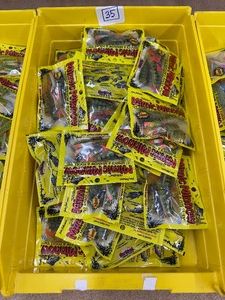 50 pkgs MIMIC MINNOW TAILS - green  orange stripe
