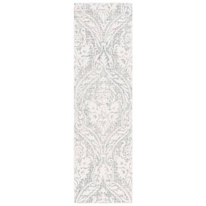 SAFAVIEH Abstract IvoryGray 2 ft. x 8 ft. Damask Runner Rug