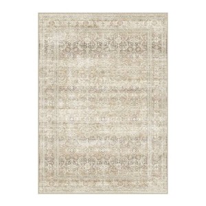 HaiiMeid Holly Beige 8 ft. x 10 ft. Distressed Vintage Floral Area Rug