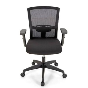 Mesh Seat Reclining Lumbar Support Ergonomic Drafting Office Chair in Black with Arms