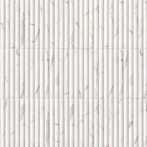 MSI Rainuer Calacatta 5 in. x 10 in. Satin Porcelain Marble Look Fluted Wall Tile - 18.04 SQ. FT.