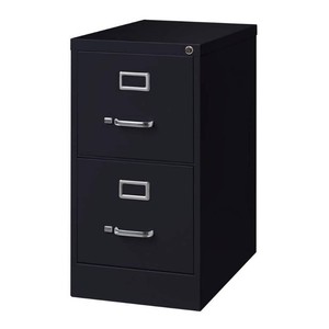 Hirsh 25 in. D 2-Drawer Black Metal Letter Width 15 in. W Vertical File Cabinet Commercial Grade