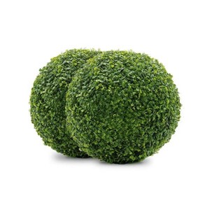 naturae decor Boxwood 11 in. Artificial Foliage Ball Hedges 2 Pieces