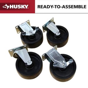 Husky 5 in. Caster Kit for Ready-to-Assemble Steel Garage Base Cabinets