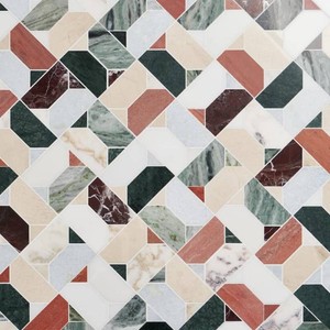 Ivy Hill Tile Sheba Tuscany Multicolor 12.83 in. x 12.83 in. Polished Marble Luxury Mosaic Floor and Wall Tile 1.14 sq. ft.Each - 15.96 sqft