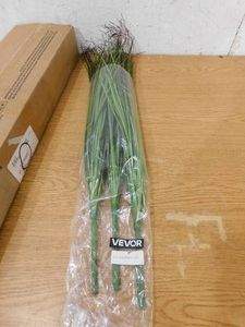 Artificial Grass Plant, 27 in. Faux Onion Grass, PVC Greenery Shrubs for IndoorOutdoor Home, Office, 3 Pack, Green