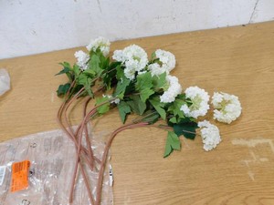 23 in. White Artificial Hydrangea Flower Branch Stem Faux Silk Floral Stems for Vase Wedding Home Decor 3pcs