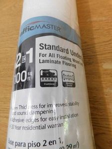 (4) TrafficMaster Standard 100 sq. ft. 48 in. x W 25 ft. L x 78.74 mm T Underlayment for Engineered Hardwood and Laminate Flooring