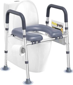 HOMLAND Raised Toilet Seat with Handles