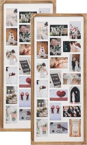20-Hole Photo Display - Wood Brown -2 Set