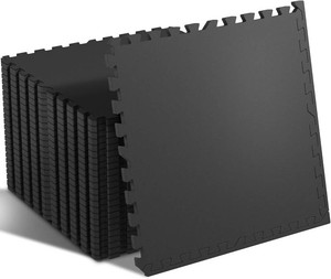 SUPERJARE 0.4 EVA Mats, Interlocking Black