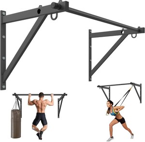 Jusgym Wall Mounted Pull Up Bar, 500LBS