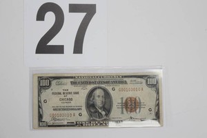 1929 $100 US National Currency - Federal Bank of Chicago