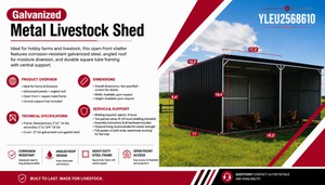 Galvanized Metal Livestock Shed 2026 Unused SDLGM1220F