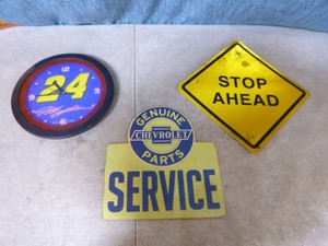 Jeff Gordon Clock and Signs