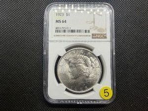 1923 Silver Peace Dollar - NGC MS64 - NGC Price Guide Value for an MS62 is $95