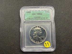 1963 Proof Franklin Silver Half Dollar  ICG PR63