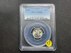 1944 Silver Mercury Dime PCGS MS65  - PCGS Price Guide Value for an MS65  is $55