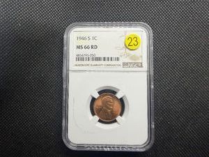 1946-S Lincoln Cent NGC MS66 RD - NGC Price Guide Value for an MS66 RD is $32.50