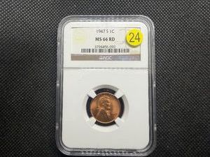 1947-S Lincoln Cent NGC MS66 RD - NGC Price Guide Value for an MS66 RD is $45