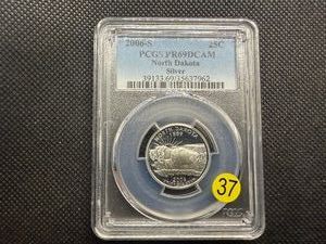 2006-S Silver North Dakota Washington Quarter PCGS PR69DCAM - PCGS Price Guide Value for a PR69DCAM is $25
