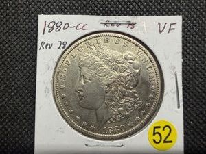 1880-CC  Rev of 78 Silver Morgan Dollar Marked VF when Purchased - Greysheet Wholesale Value for a VF20 is $250