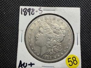 1898-S Silver Morgan Dollar Marked AU when Purchased