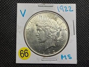1922 Silver Peace Dollar Marked MS when Purchased