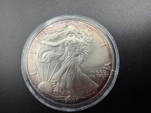 2000 Toned Uncirculated 1 Oz. Silver American Eagle