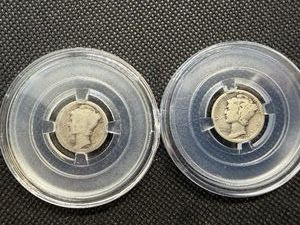 1916 and 1921 D Silver Mercury Dimes