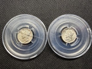 1936 and 1939 D Mercury Dimes