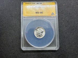 1940 S Silver Mercury Dime ANACS MS66