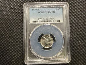 1941 S Silver Mercury Dime PCGS MS64 FB