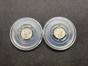 1945 and 1945 D Silver Mercury Dimes