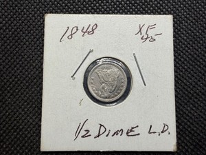 1848 Seated Liberty Half Dime Marked XF 45 When Purchased