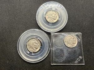 1935, 1936, and 1936 D Buffalo Nickels
