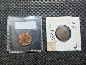 1873 and 1902 Indian Head Pennies