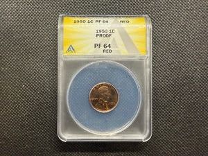 1950 1C ANACS PF64 Red