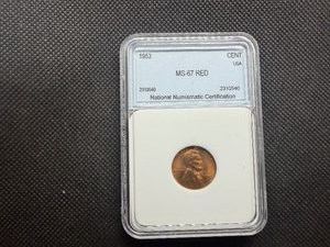 1953 1C NNC MS67 Red