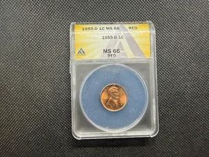 1955 D 1C ANACS MS66 Red