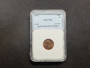 1957 D 1C NNC MS67 Red