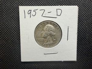 1957 D Silver Washington Quarter