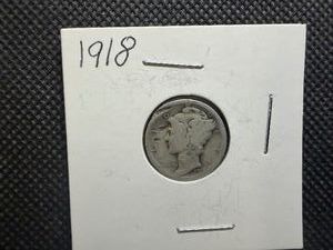 1918 Silver Mercury Dime