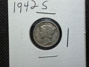 1942 S Silver Mercury Dime